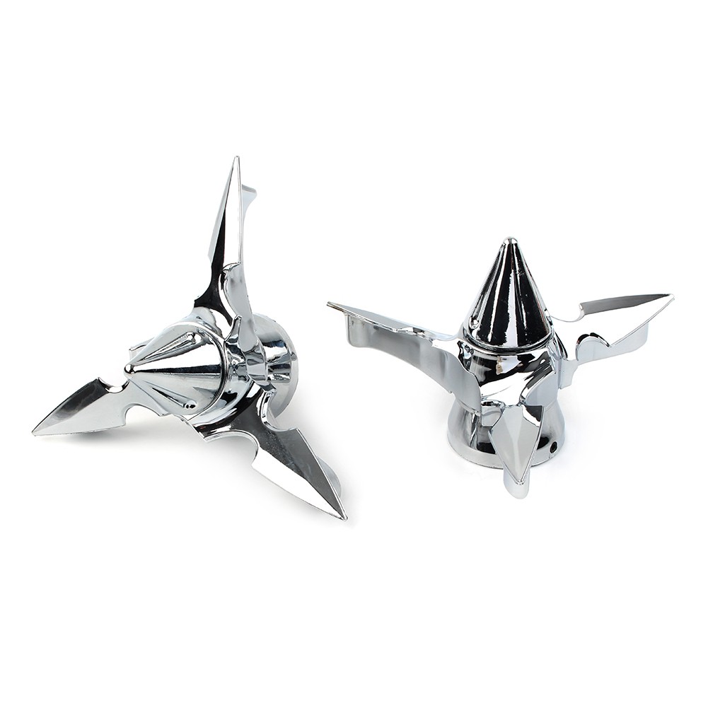 For Harley Softail Touring Chrome Spun Blade Spinning Front Axle Cap Nut Cover