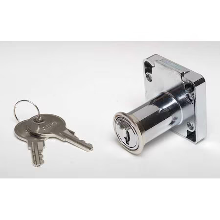 Zoro Select 1Xry1 Cabinet And Drawer Dead Bolt Locks, Chrome, 1-1/4" For Door,