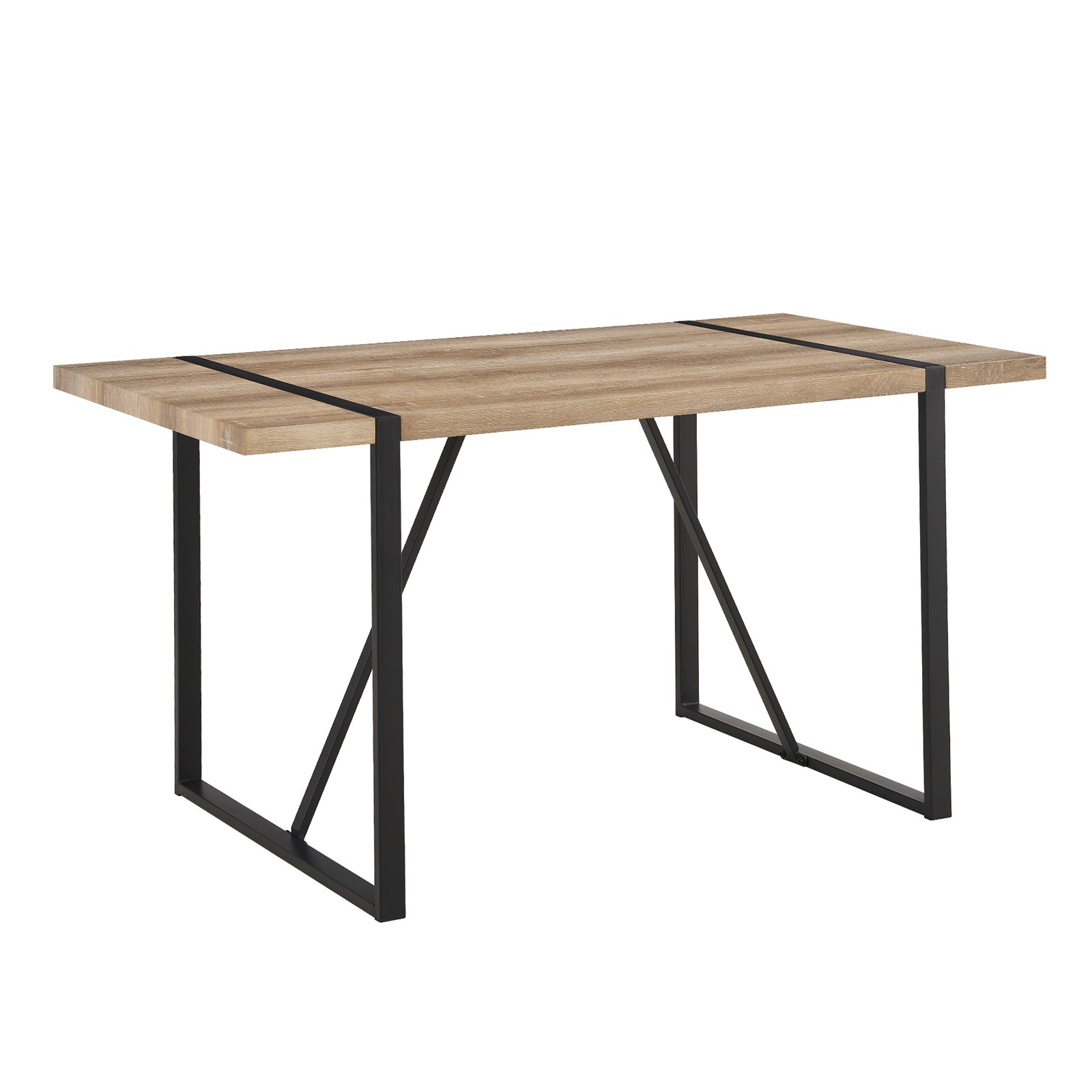55" Dining Table modern rustic Industrial Rectangular MDF Wood Colour For 4-6