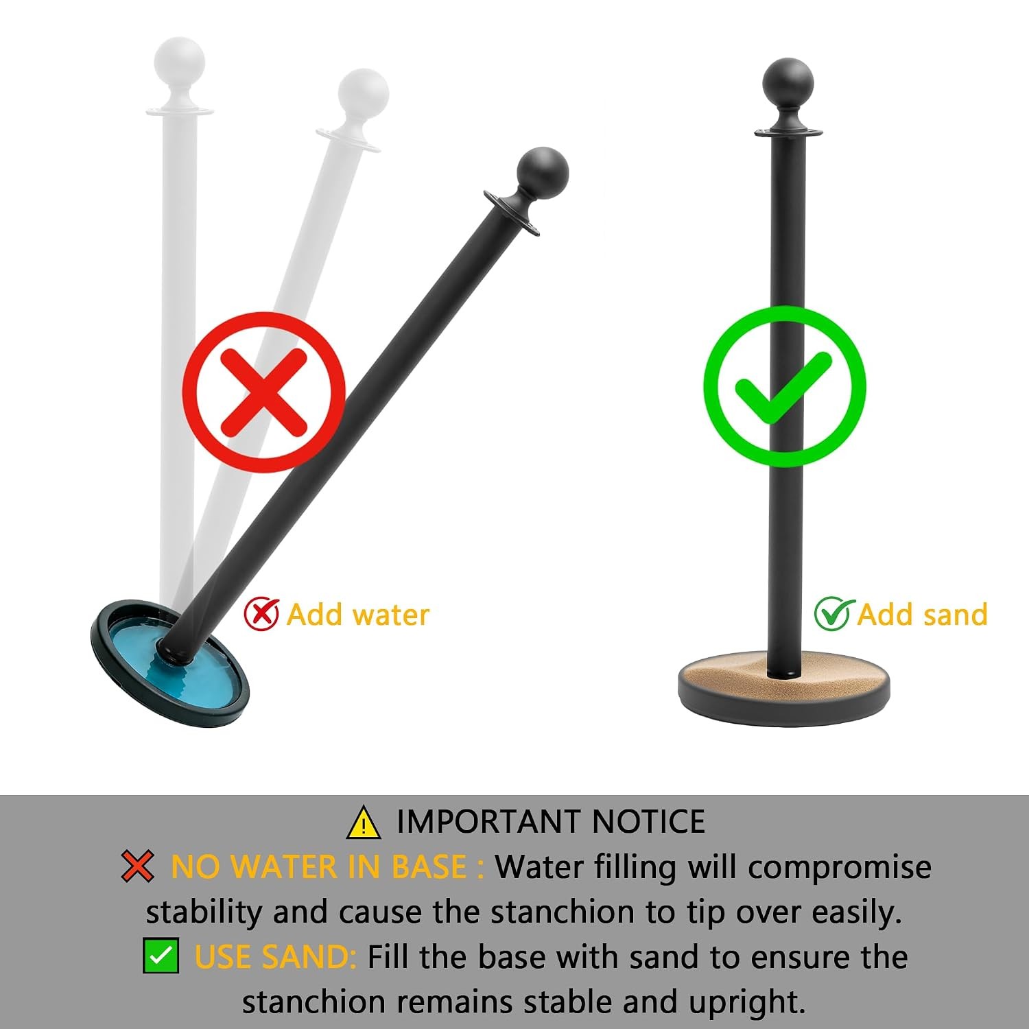Black Stanchion Posts with Velvet Rope Set (4 Posts + 3 Ropes) Crowd Control