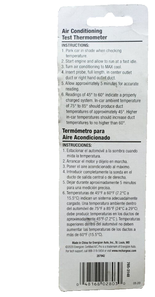 Interdynamics Certified A/C Pro Auto Air Conditioning Test Thermometer