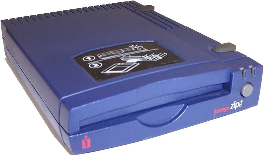 Iomega Zip 100 External Parallel Port Drive Z100P2 with Data Cable & AC Adapter