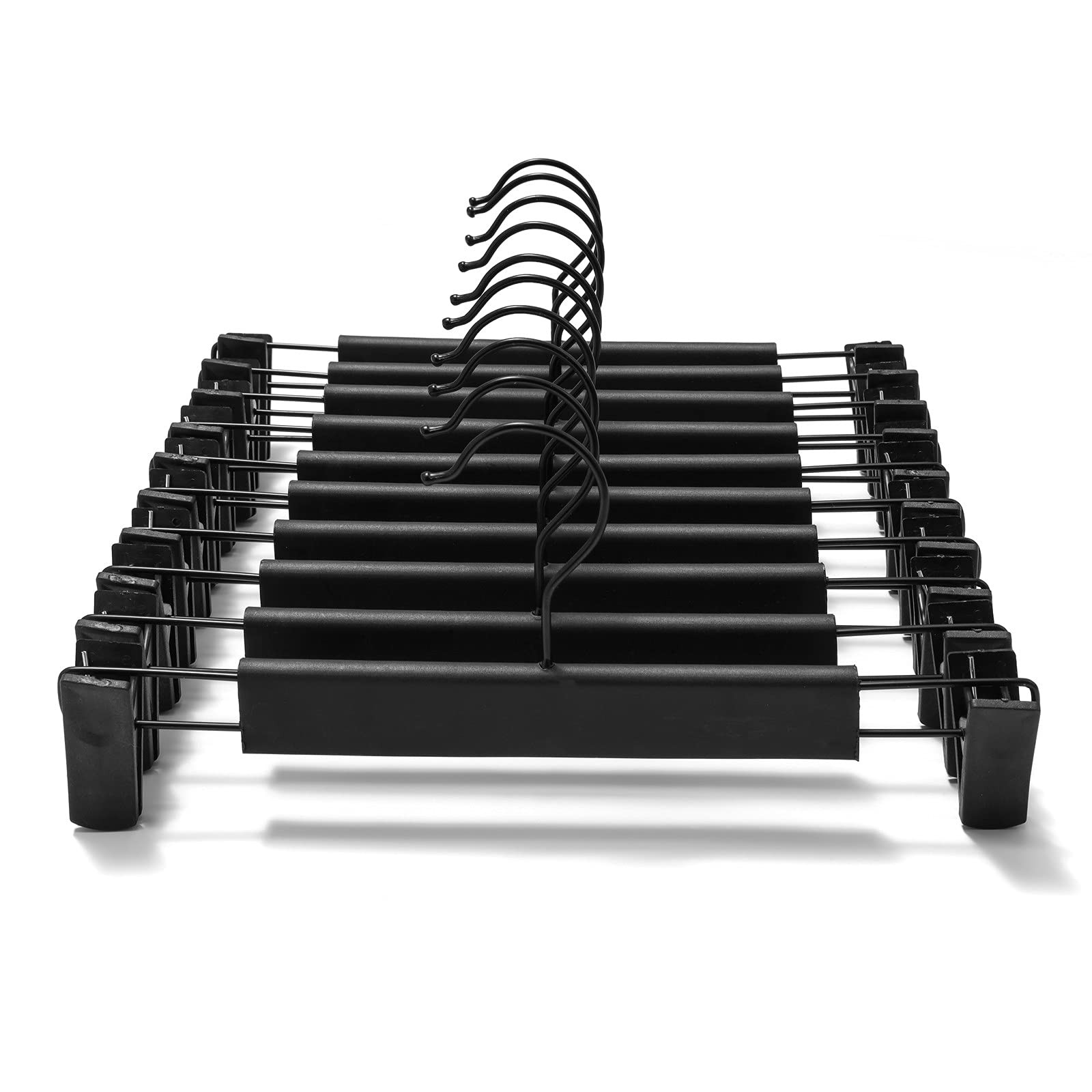 10 Pack Clothes Pants Hangers, Space-Saving Skirt Holders with 360 ° Swivel H...