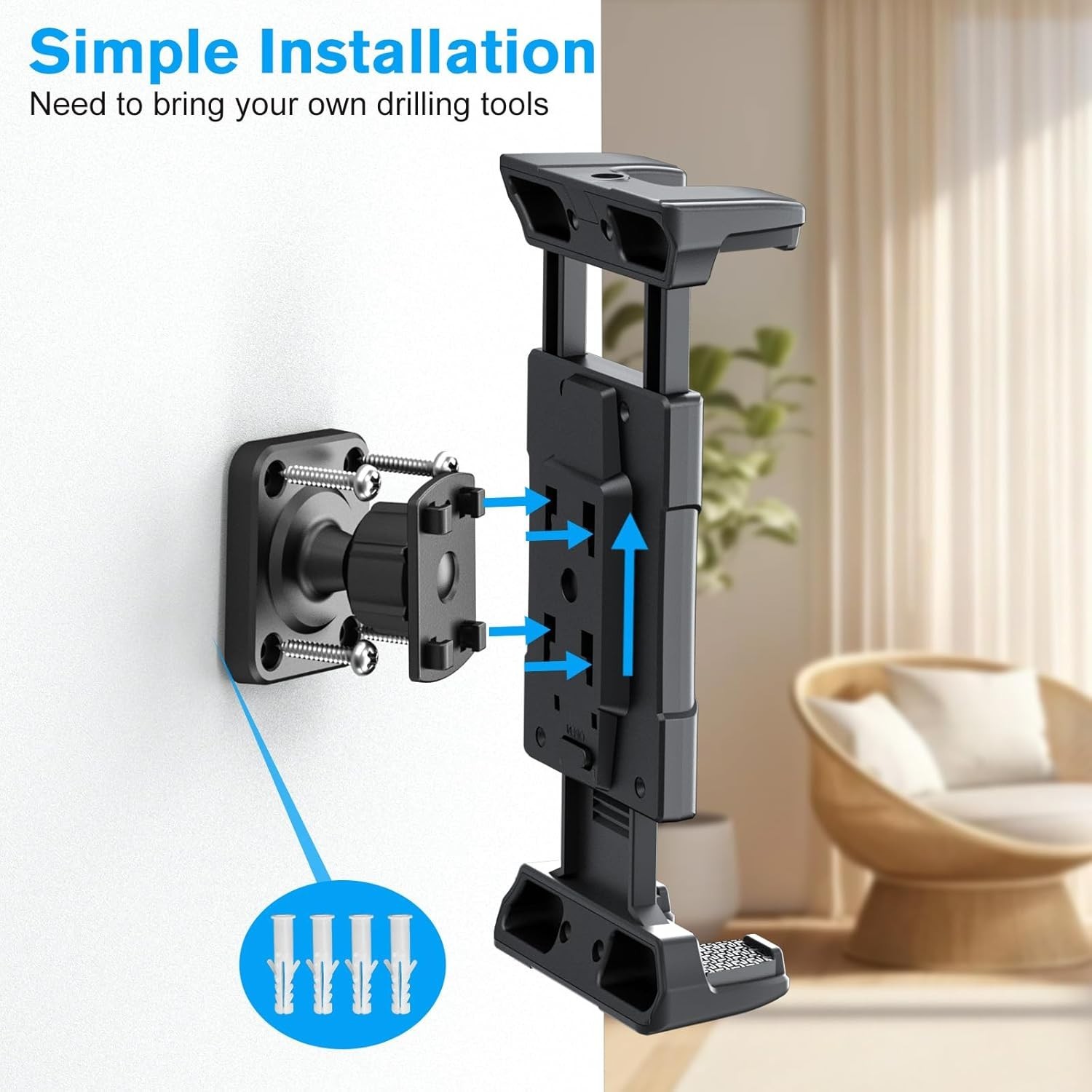 Durable Universal Tablet Wall Mount for 5-13 Inch Devices, Scratch-Proof Design