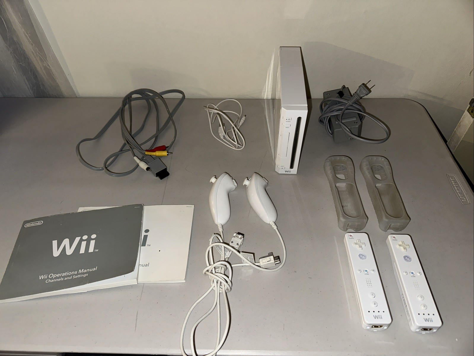 Nintendo Wii Game Console + 2 Remotes - 2 Player Bundle (No Sensor Bar)