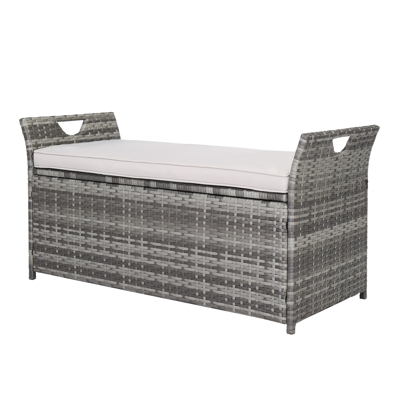 Iron Can Accommodate Gray Gradient Footstool Locker Rattan Locker Beige Mat