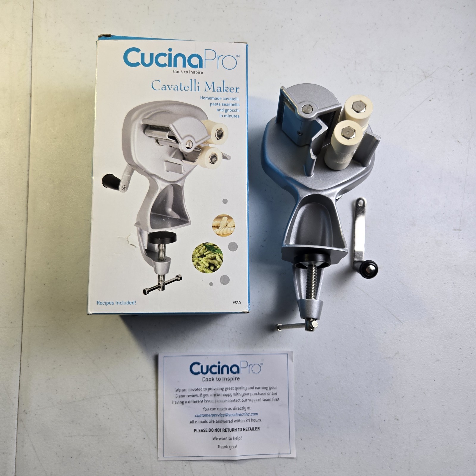 SCS Direct Inc. CucinaPro Cavatelli Maker Steel Construction W/ Table Clamp