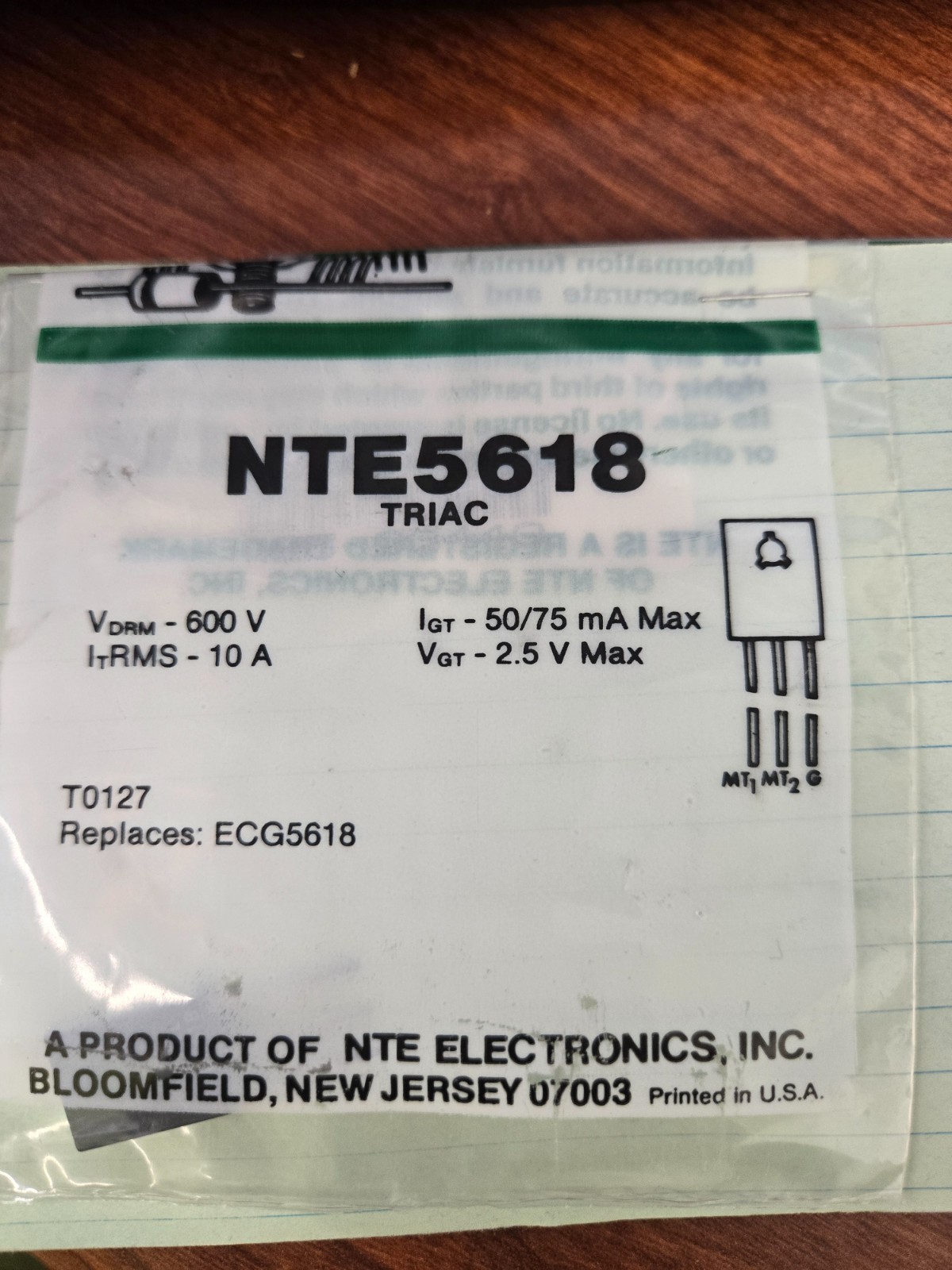 NTE5618 TRIAC
