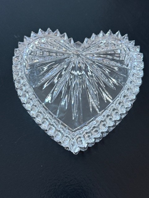 Crystal Heart Shaped Trinket Box / Ring Holder
