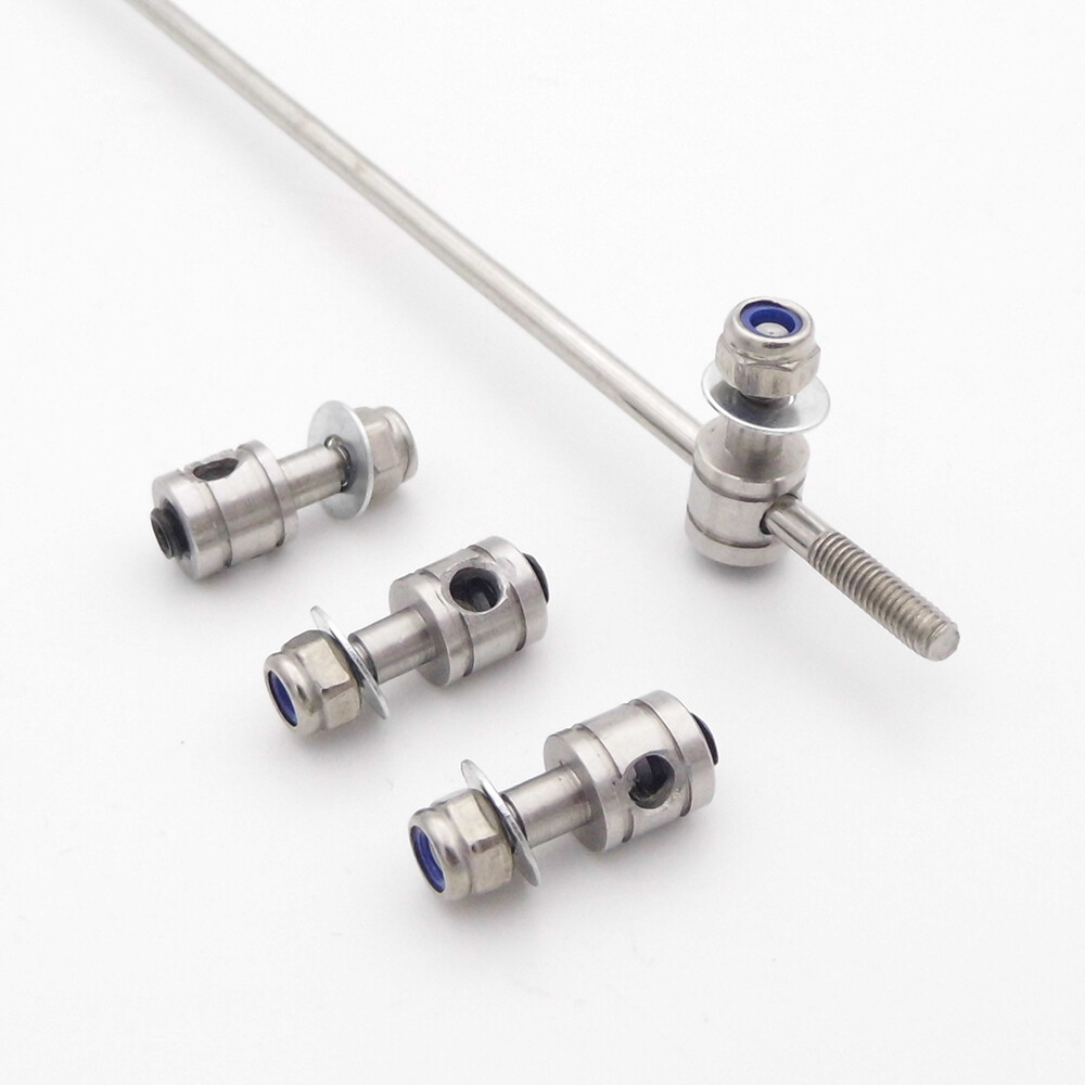 4x 3mm Tie Rod End Linkage End Rudder Servo Push Rod Stopper Adjuster fr RC Boat