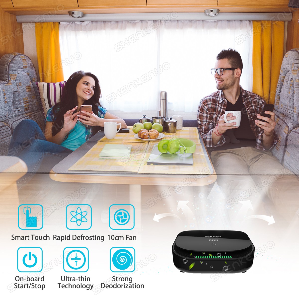 SMART CAR AIR PURIFIER purifies Air Cleaner for Allergies Smoke Mold Odor Dust