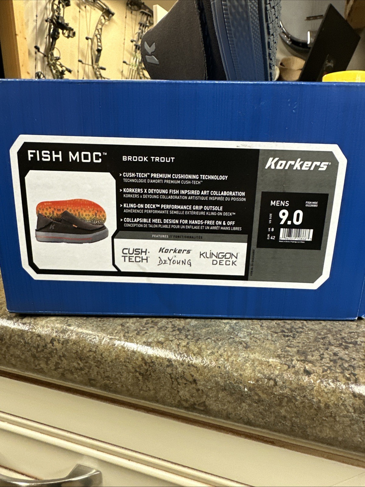 NEW - SIZE #9 KORKERS FISH MOC DEYOUNG BROOK TROUT W/ FIXED KLING-ON DECK SOLE