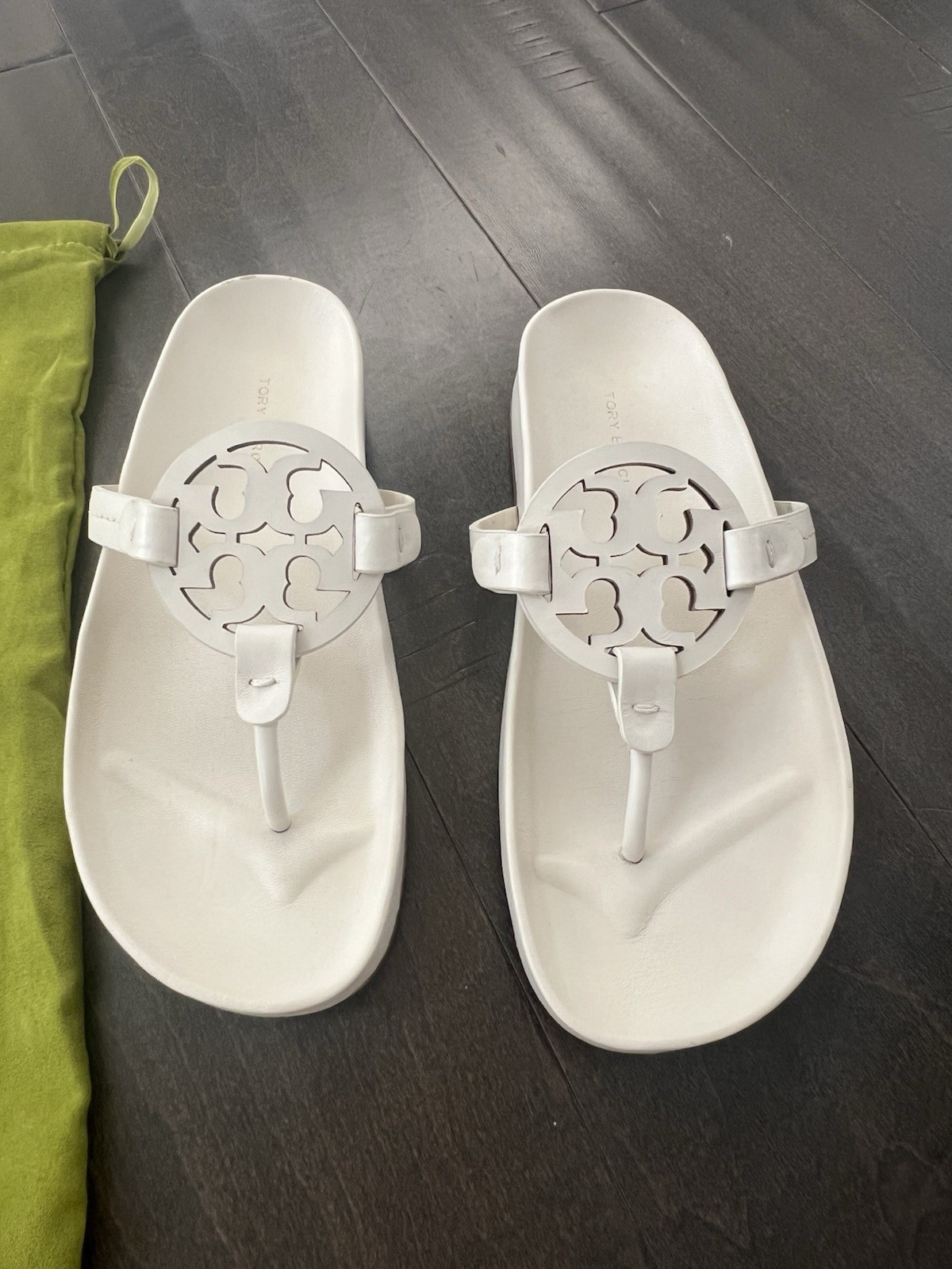 Tory Burch Miller Cloud Thong Slide Sandal “New Ivory/Cream” Color Size 7