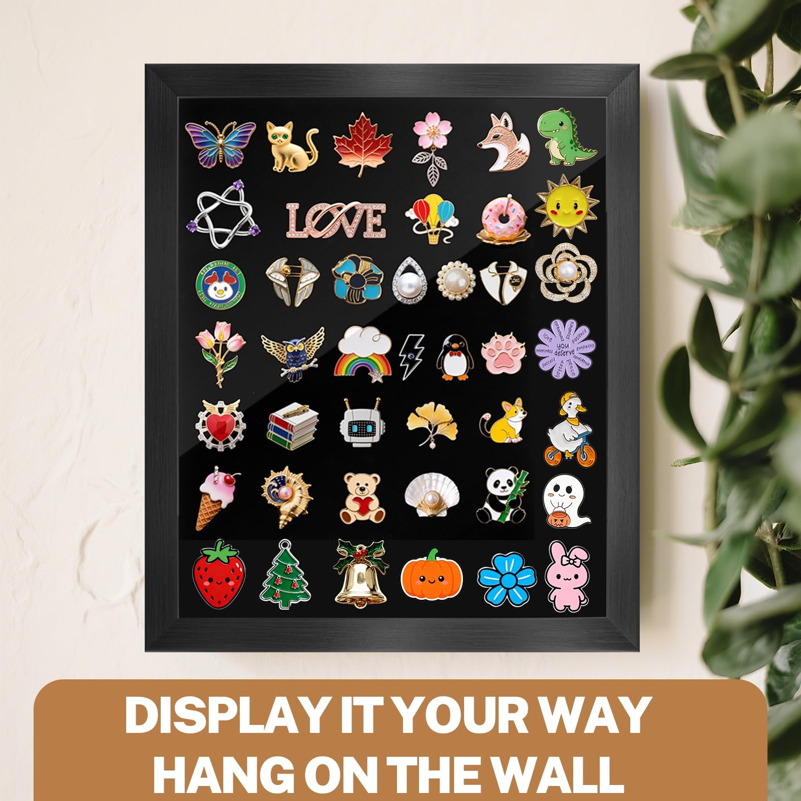 Pin Display Case, Enamel Pin Collection Display, 11" X 13" Shadow Box for Wal...