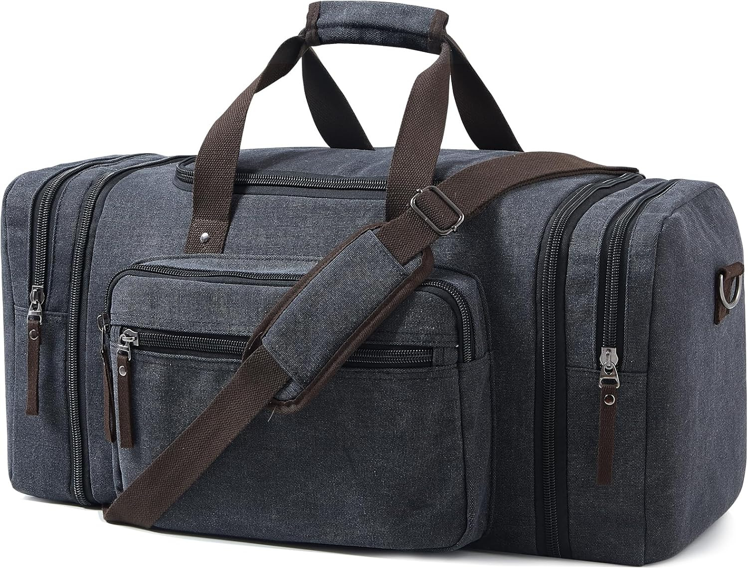 Canvas Expandable Duffle Bag for Men Traveling, Luggage Travel Bag Weekender Ove