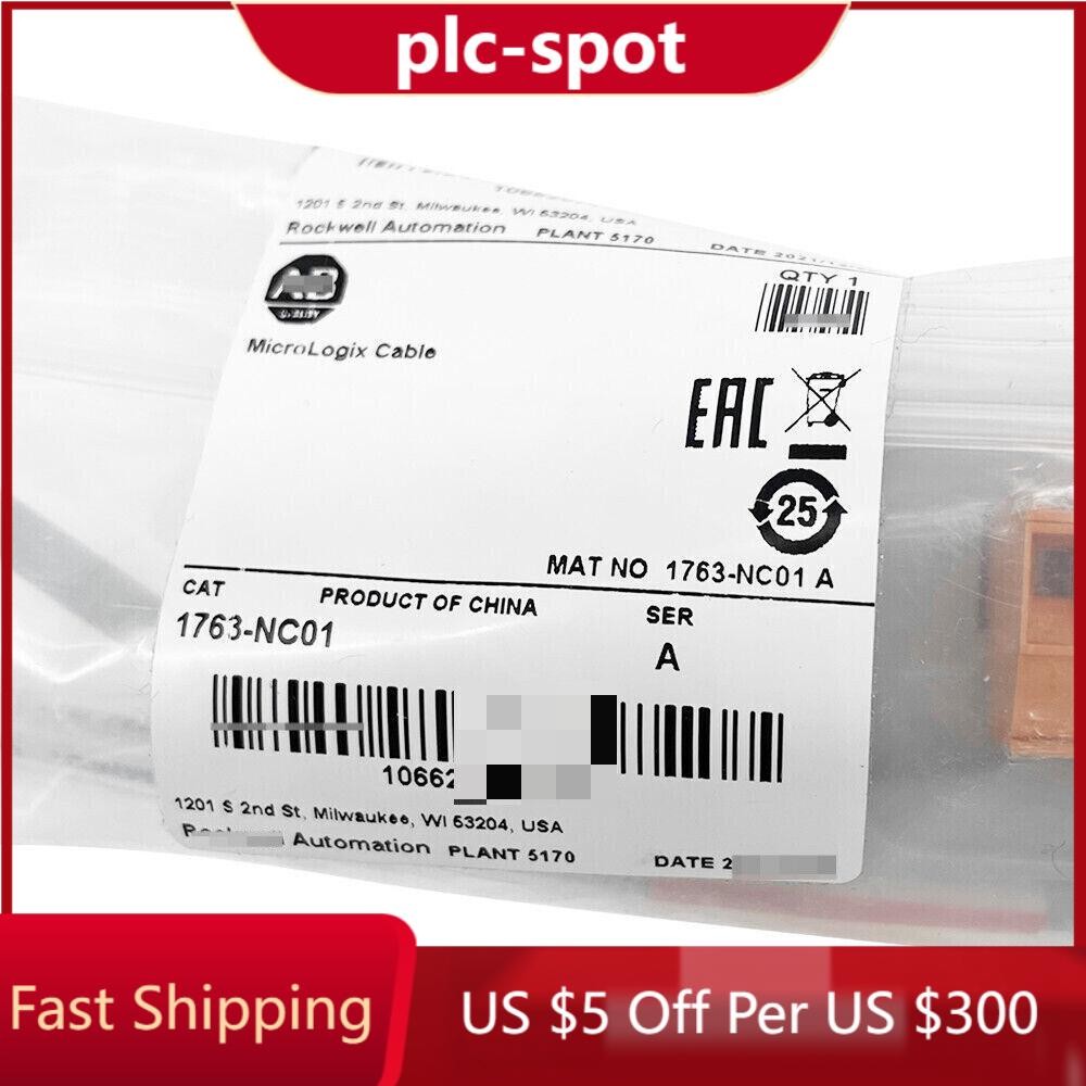 New AB 1763-NC01 MicroLogix DH-485 Comm Cable Surplus SEALED US