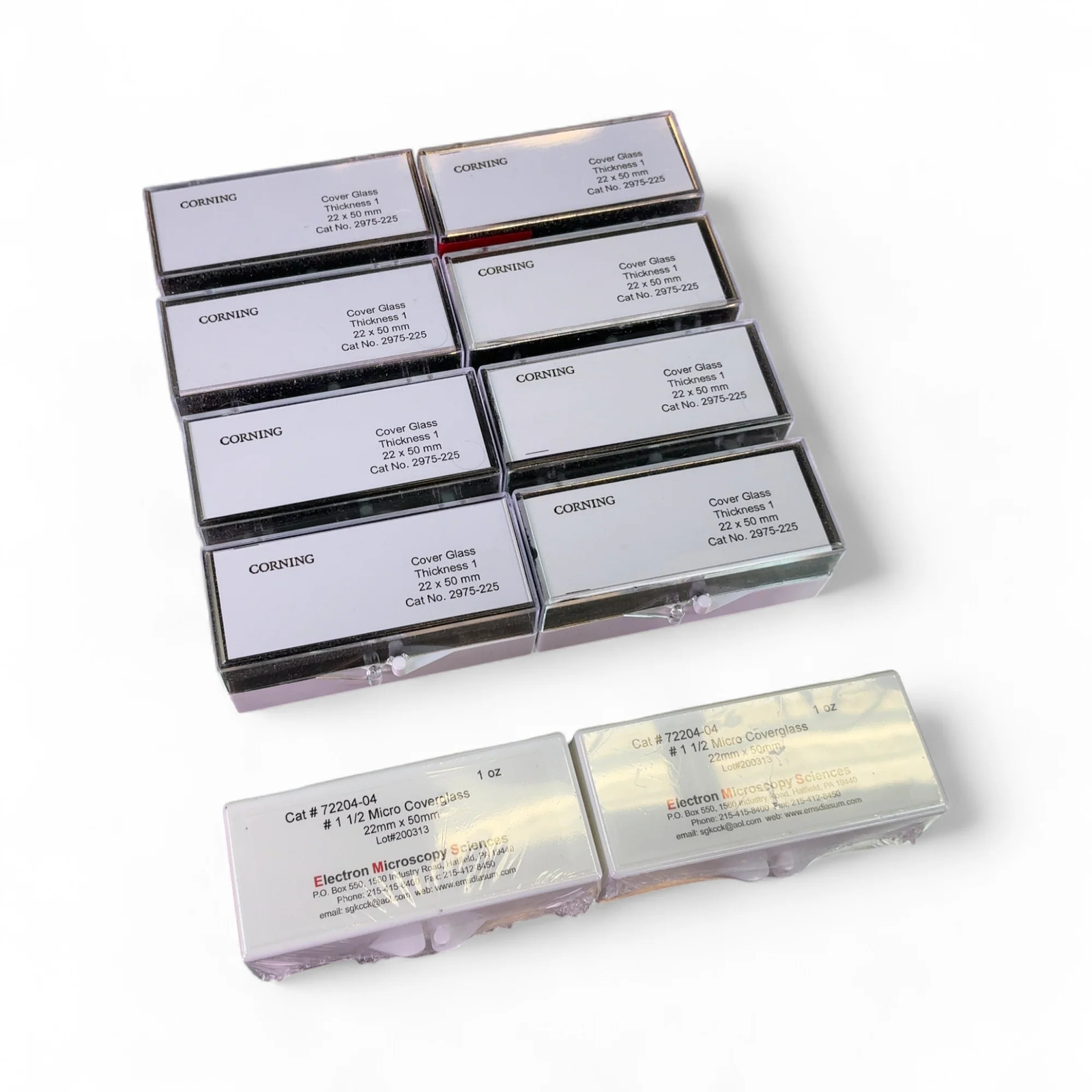 Corning/Electron Microscope Sciences Assorted Coverglass Slides 22x50mm