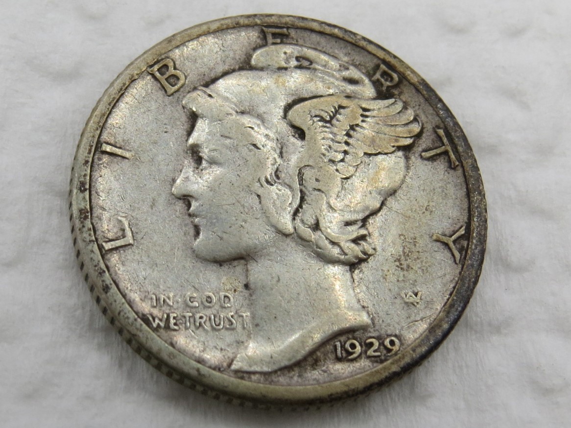 1929 S Mercury Dime - VF+ - 90% Silver 10 Cent US Coin - Better Date