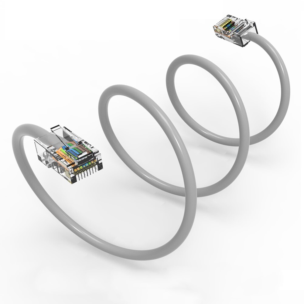 12FT Cat5e RJ45 Ethernet LAN Network Patch Cable UTP Non-Booted Copper Wire Gray