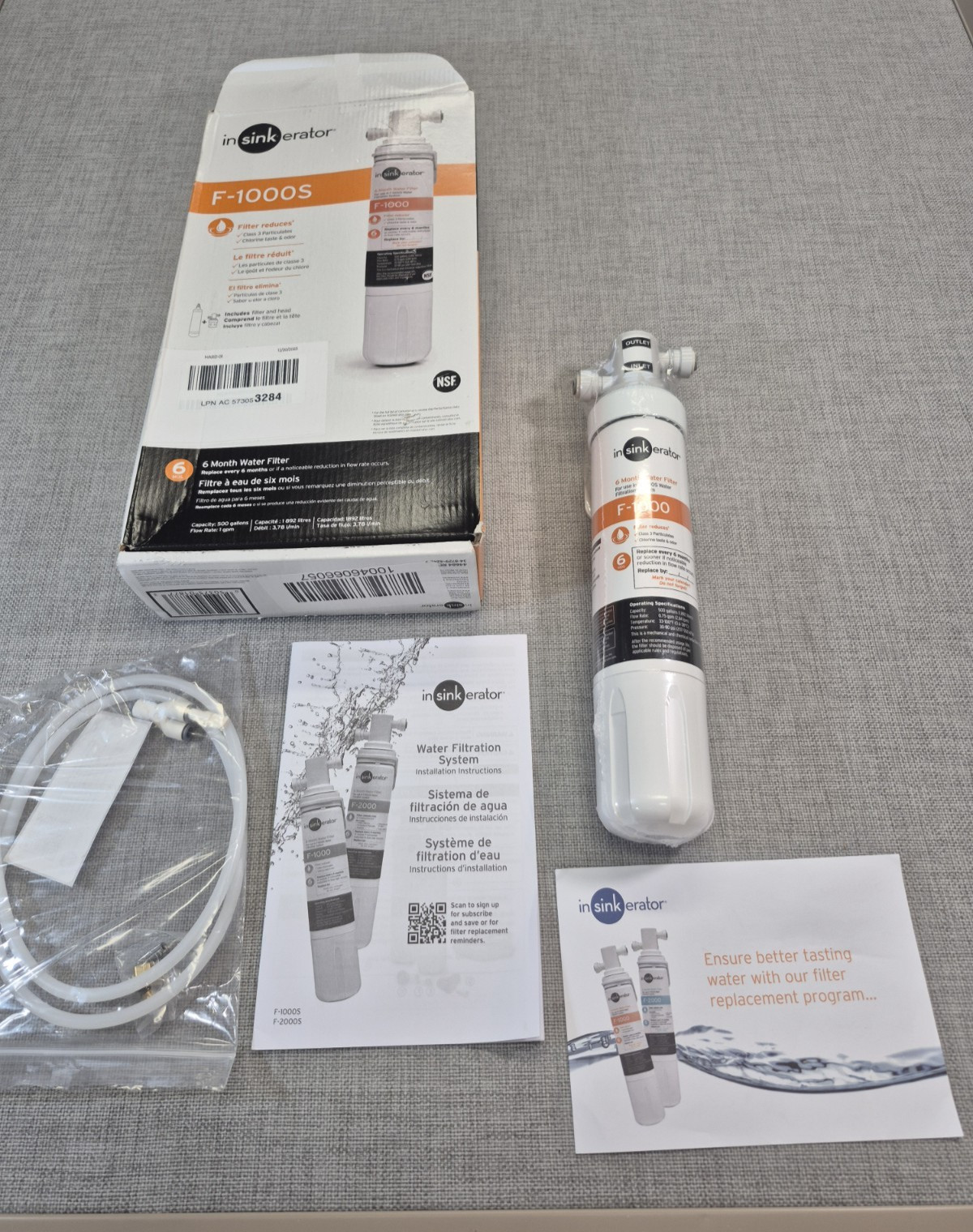 InSinkErator F-1000S Standard Under Sink Water Filtration System - NEW OPEN BOX