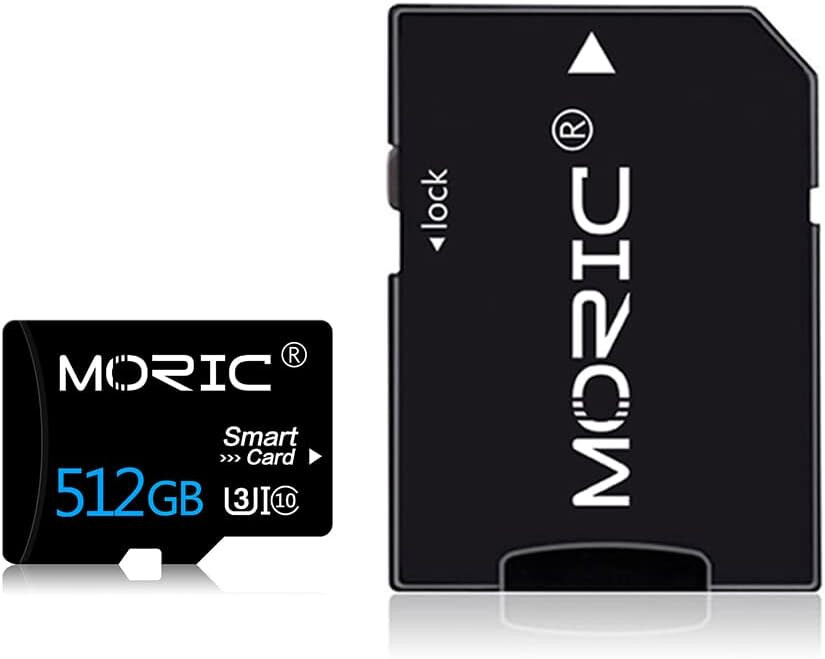 MORIC 512GB Micro SD Card with Adapter with Adapter SD Card Class 10 Memory Card
