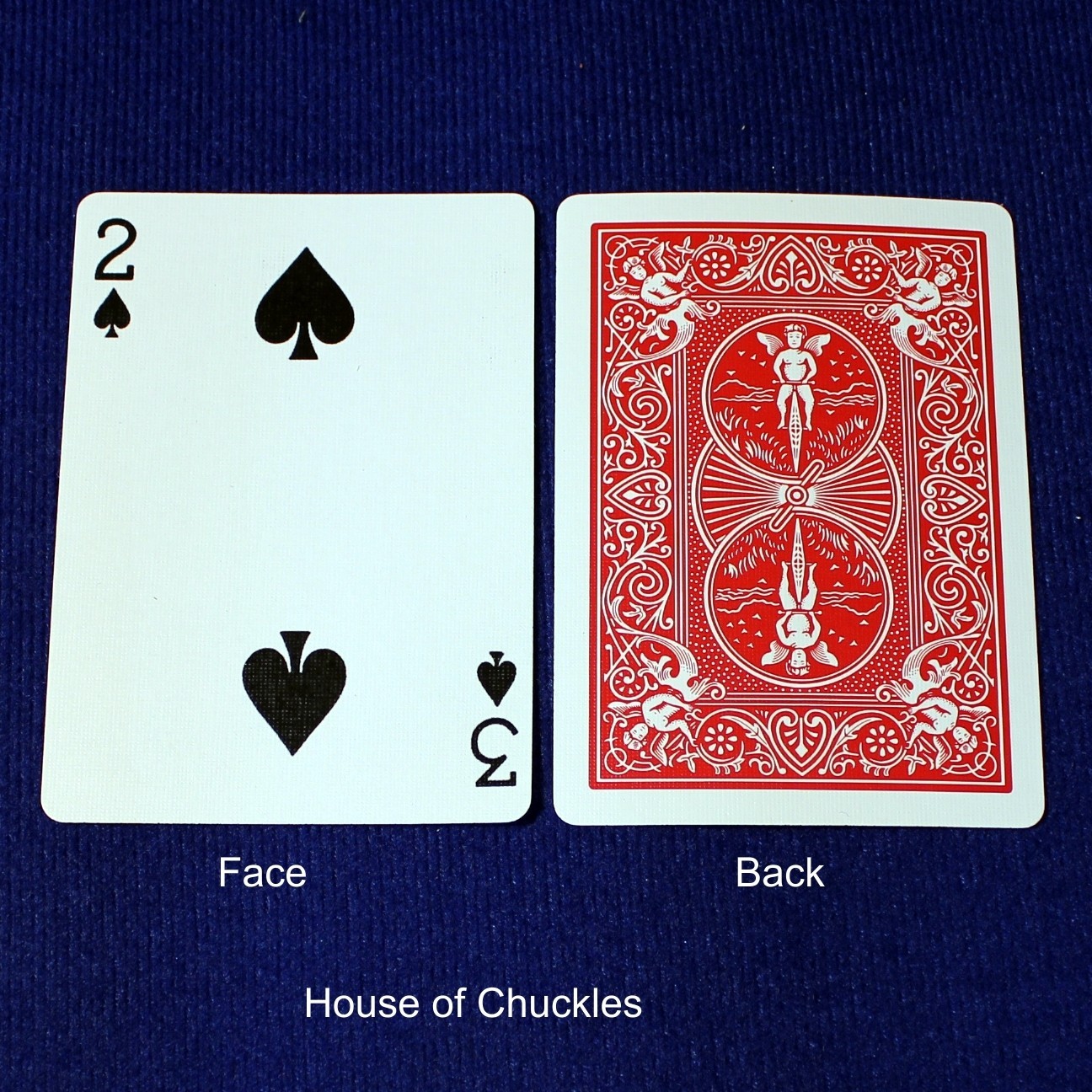 2 of Spades / 3 of Spades - Mis-Indexed, Bicycle Printed Gaff Card, Red