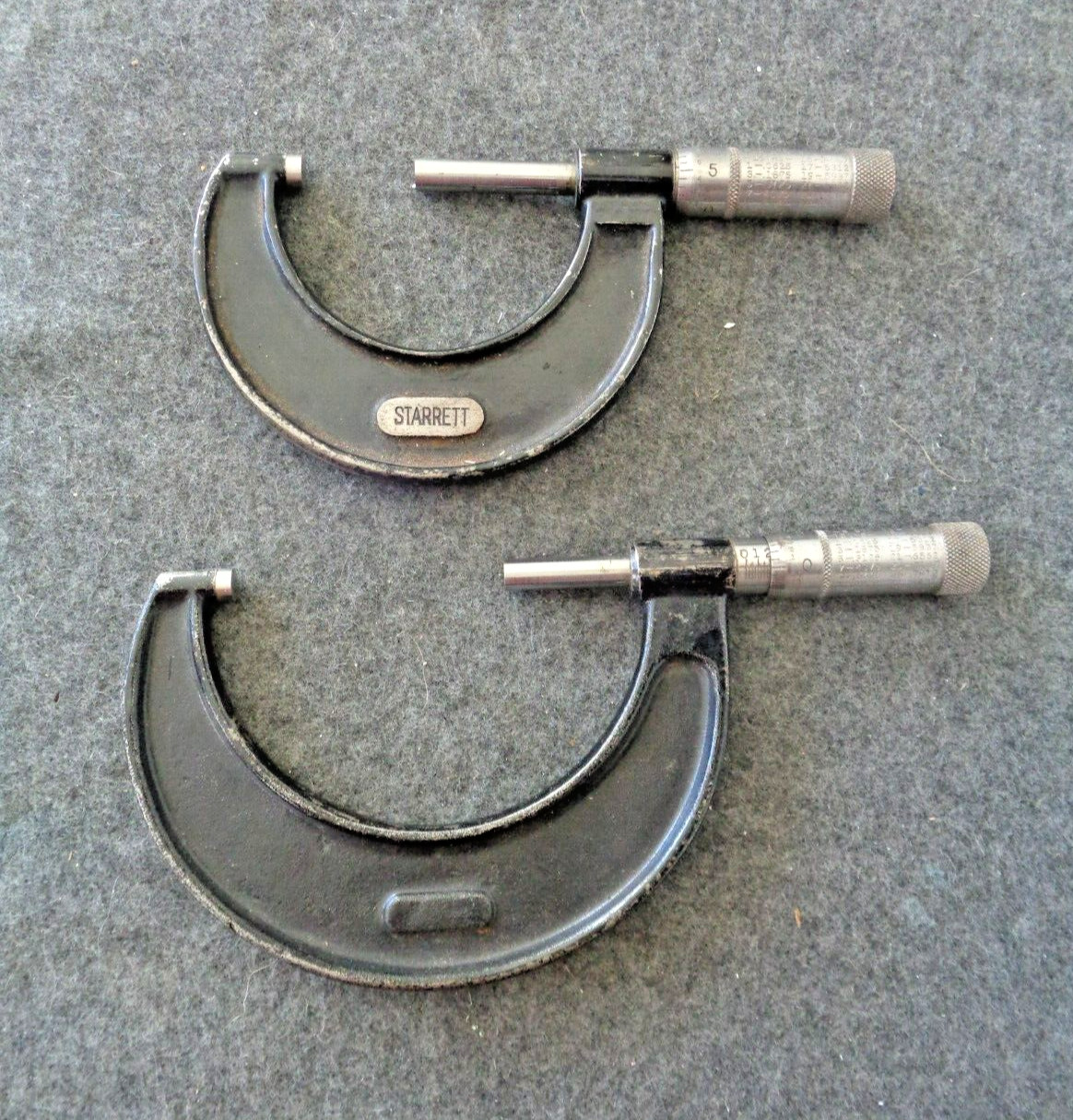 2 - Vintage L.S. Starrett Outside Micrometers