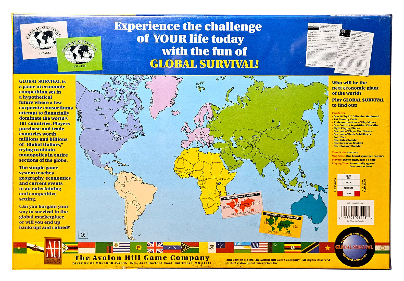 Global Survival Board Game Avalon Hill