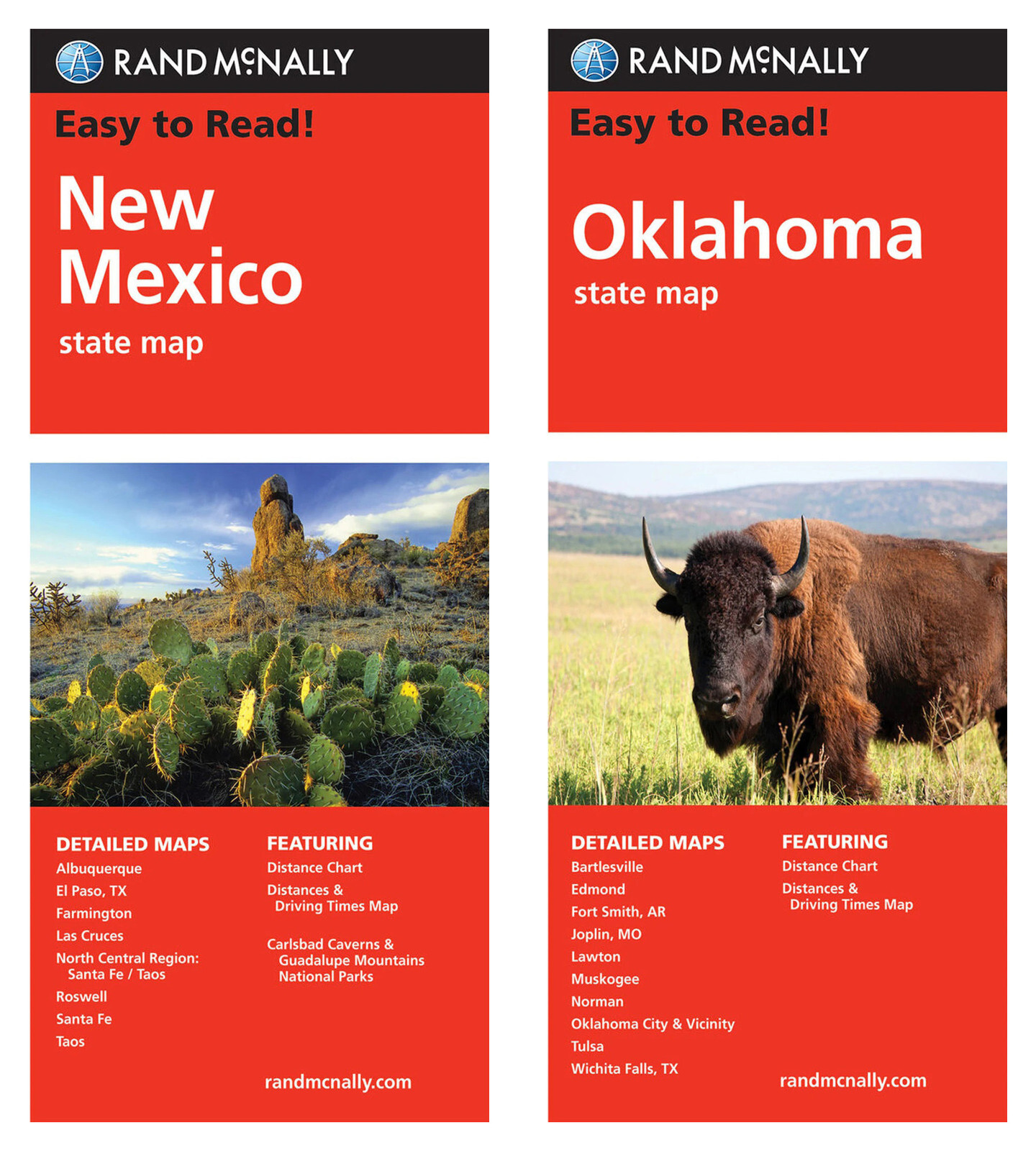 Rand McNally State Maps: New Mexico and Oklahoma (2 Maps)