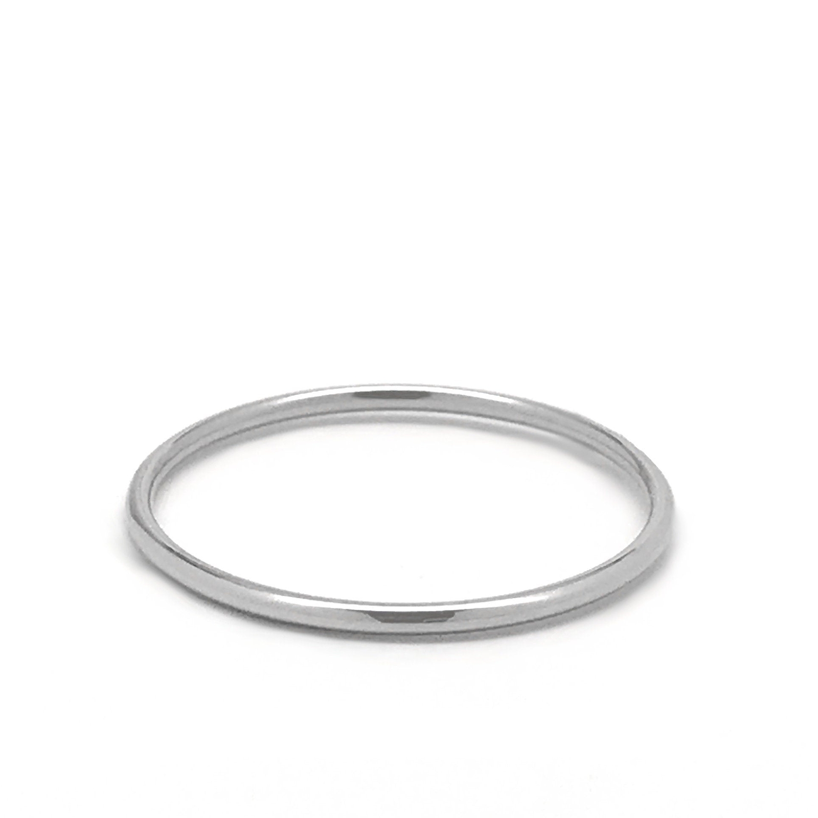 Plain Round Thin Stainless Steel Band Ring (1mm) Silver Color Mens Womens