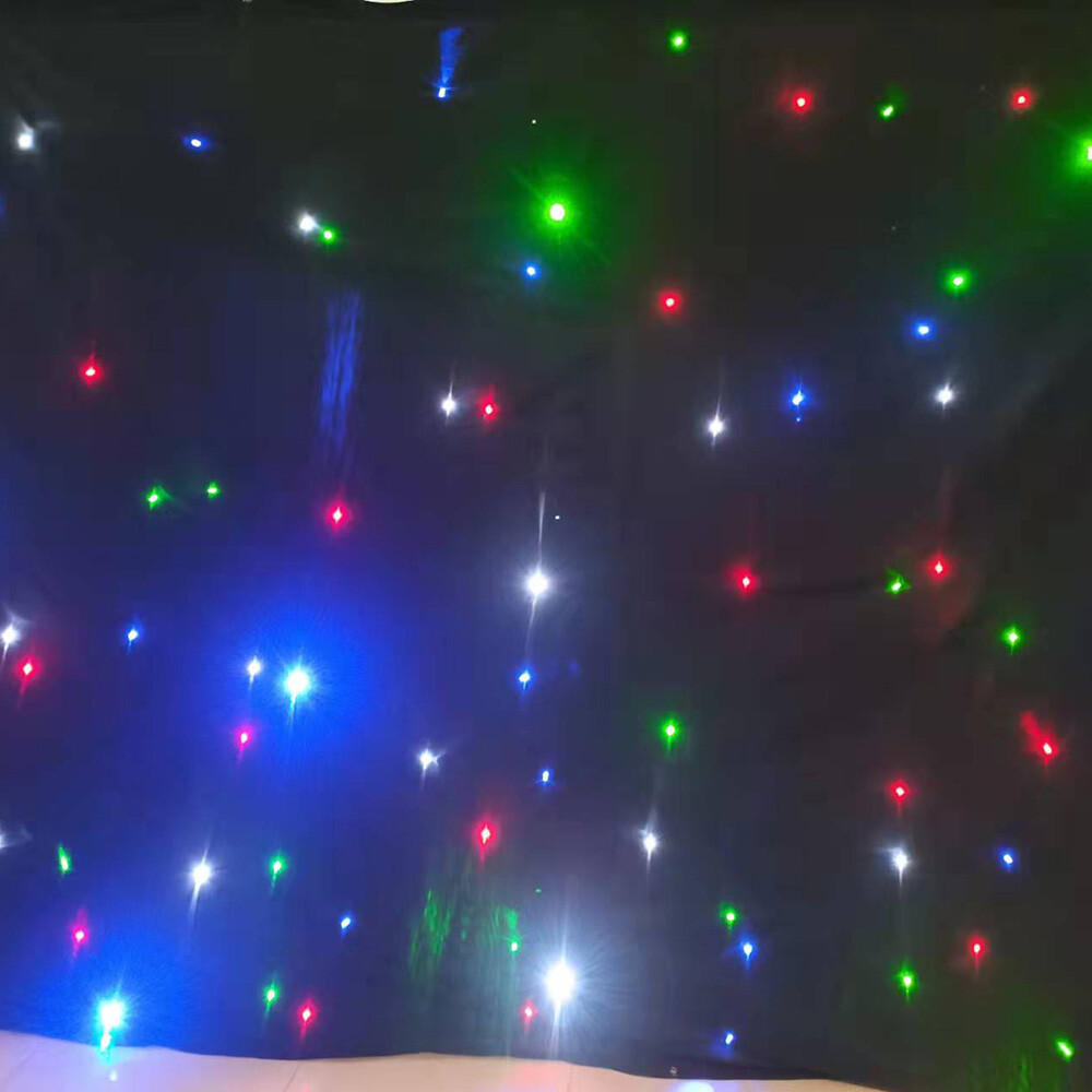 LED DMX Stage Drape Starlight Backdrop Wedding Party Stage Curtain 10Ft*6.5Ft