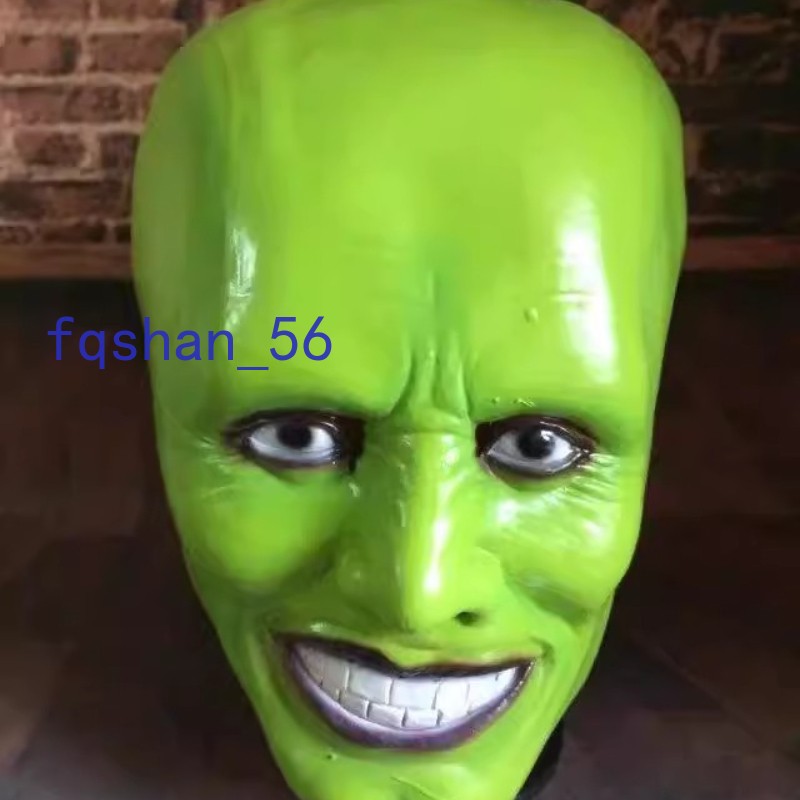Movie The Mask Jim Carrey Green Latex Mask Cosplay Costume Party Prop Gift