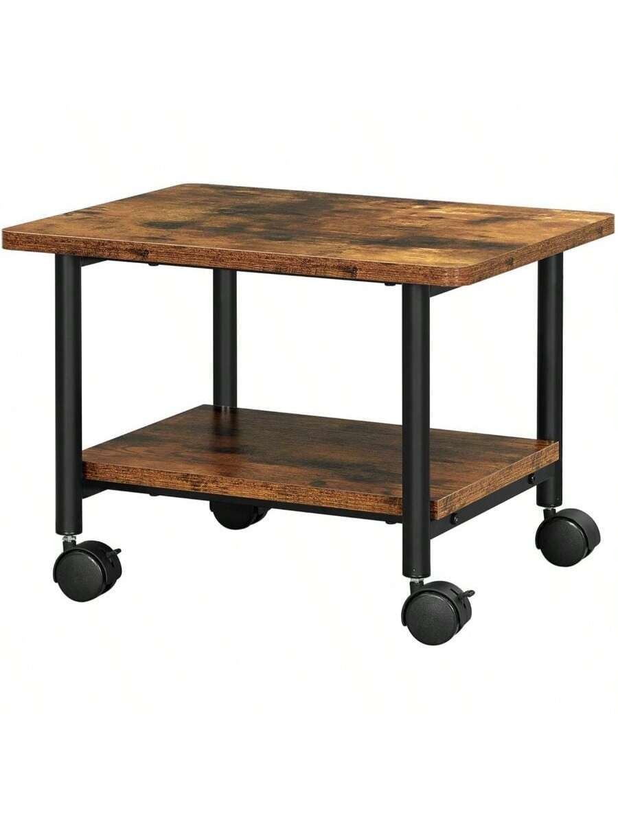 2-Tier Mobile Machine Cart with Shelf Industrial Printer Stand for Office Home