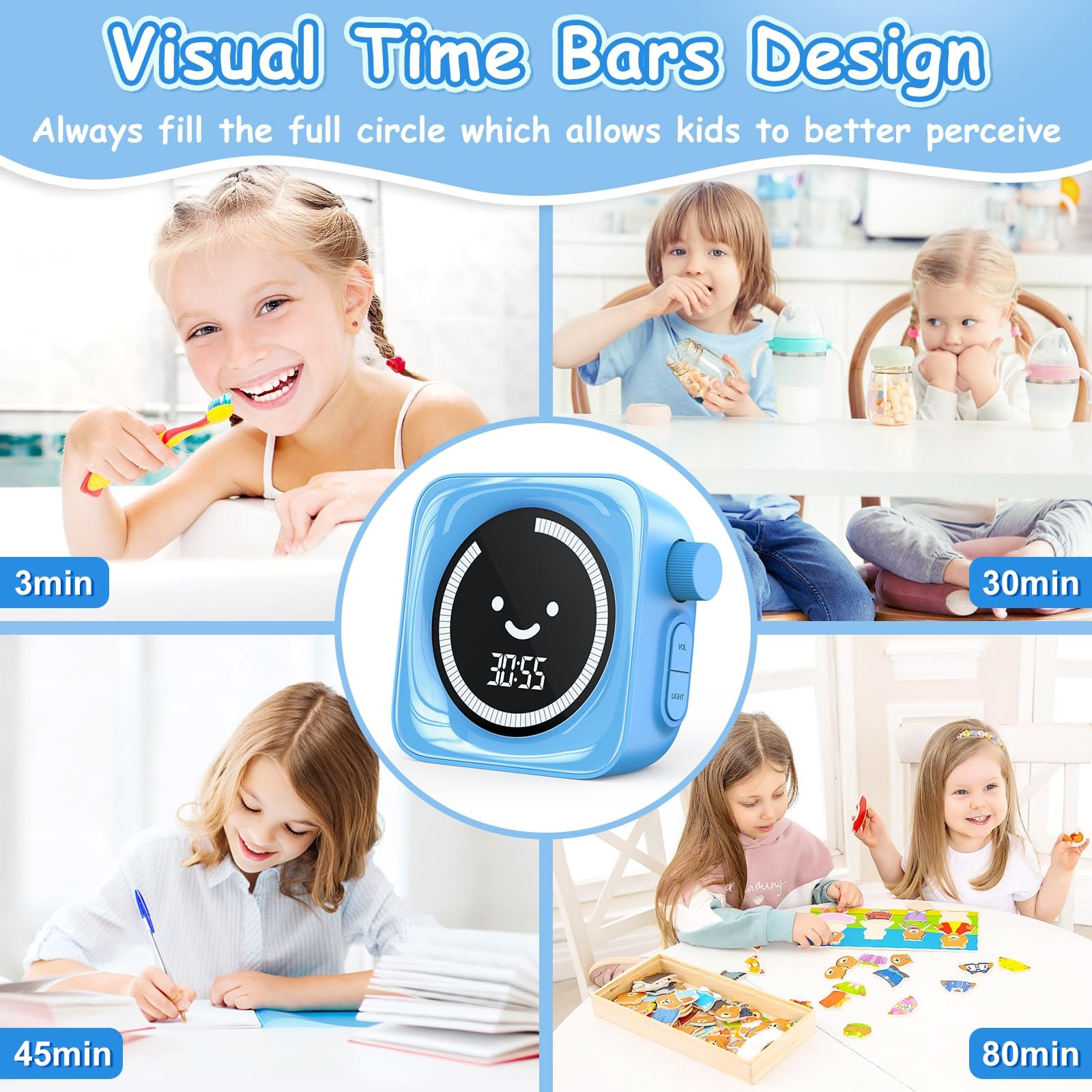 Visual Kids Timer, 99~Minute Digital Classroom Countdown Timer