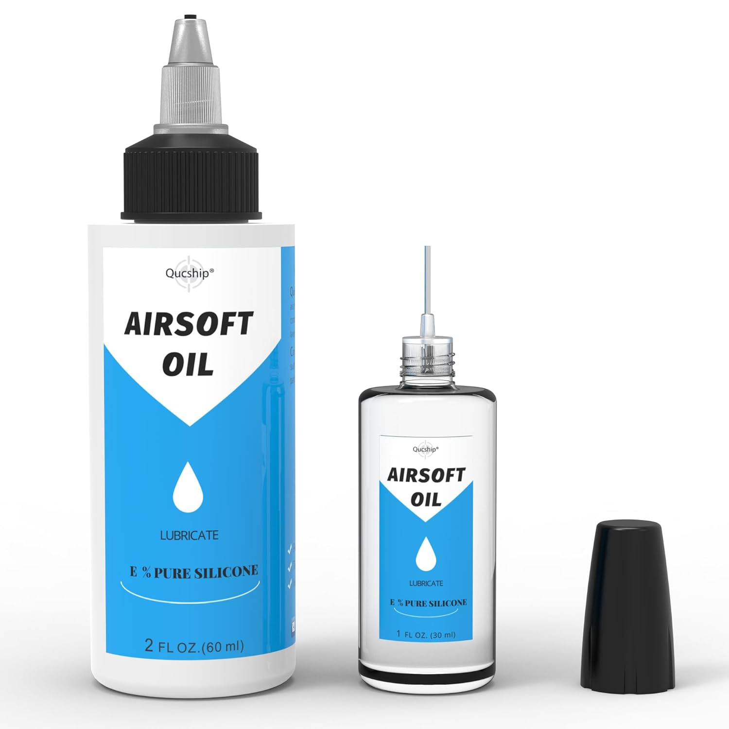 100% Silicone Air Gun Oil 2 Oz & 1 Oz Needle Oiler Airsoft Oil, Multi-Purpose Ai