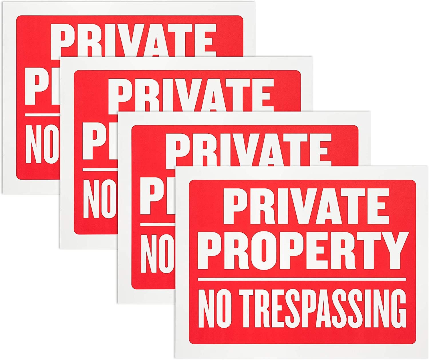 8 Pack Private Property No Trespassing Sign 9 x 12 Inch for Home Safety & Privac