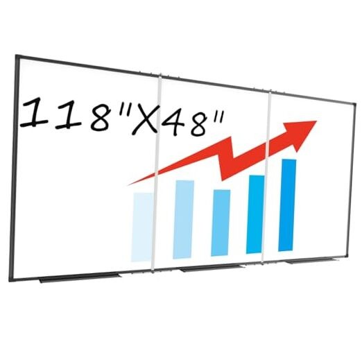 Large White Board for Wall,Magnetic Dry Erase 118x48 Three-fold