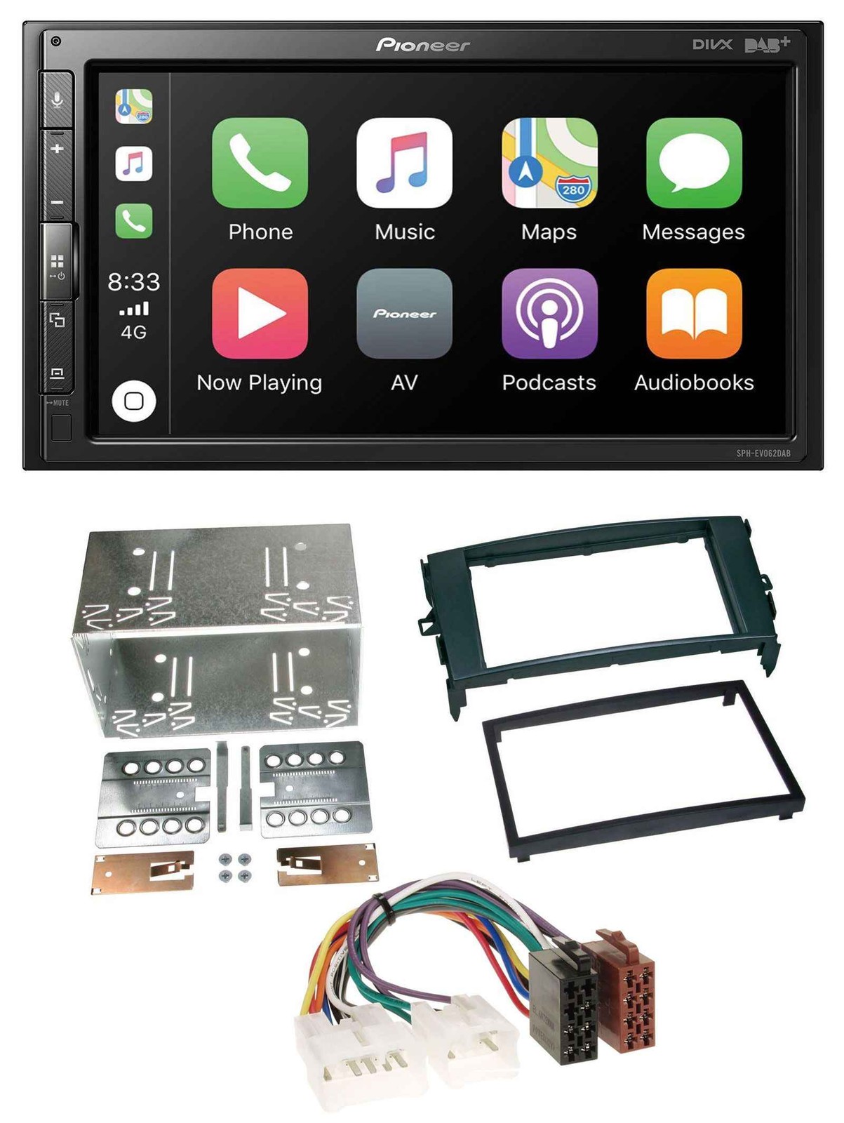Pioneer USB MP3 DAB 2DIN Bluetooth Car Stereo for Toyota Auris 07-12 Black