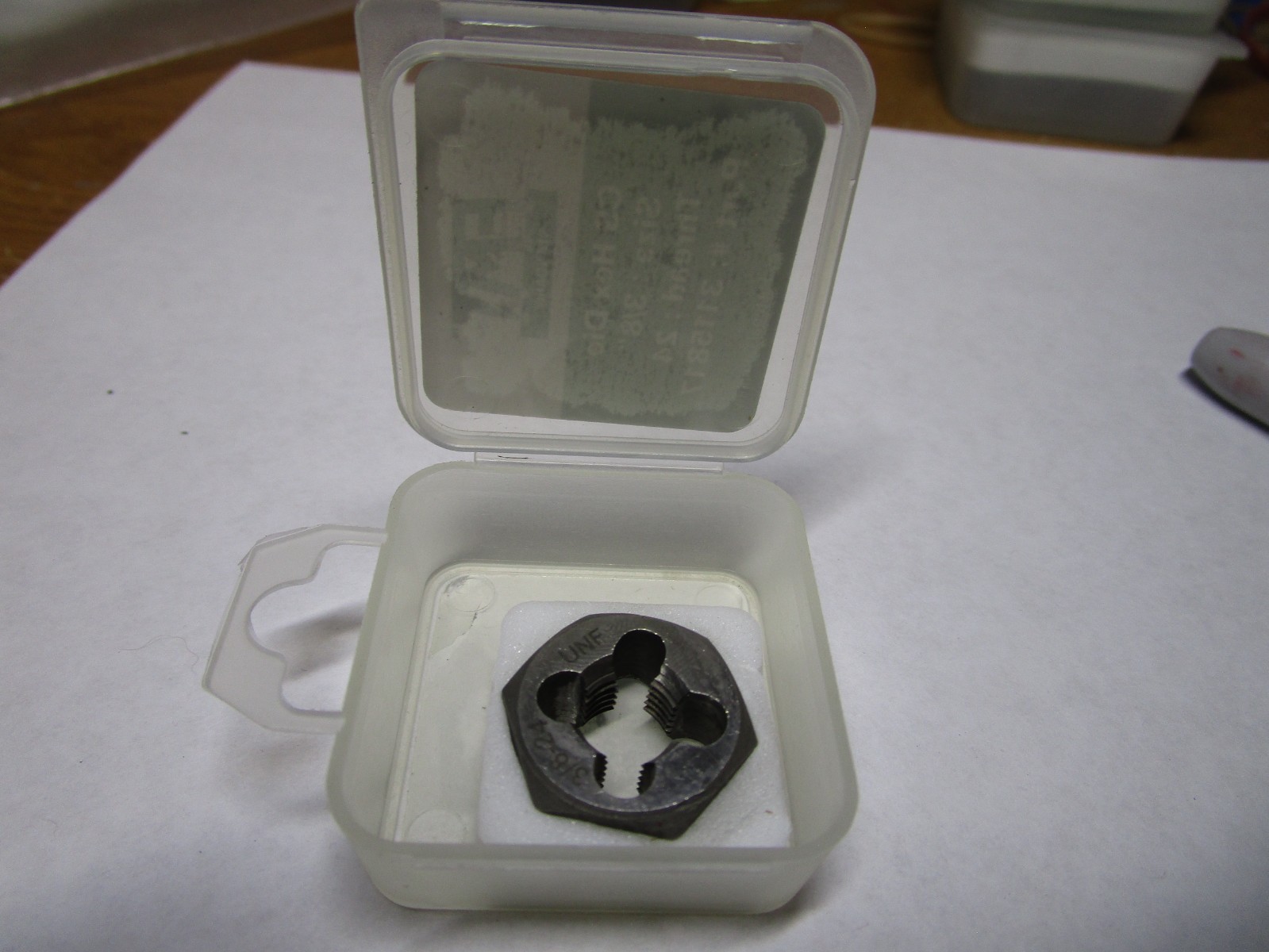 3/8"-24 x 25/32" Carbon Steel Bright Finish Hex Die