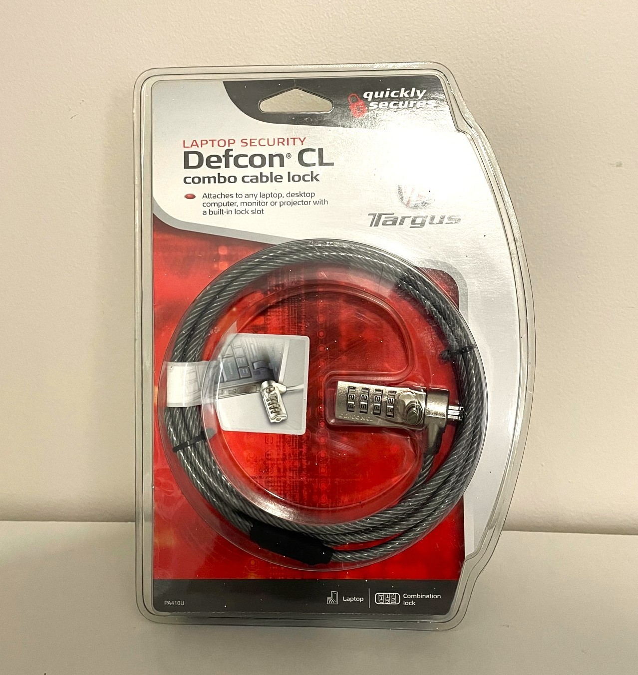 Targus Defcon CL Combo Cable Lock - Laptop Security - New in Package