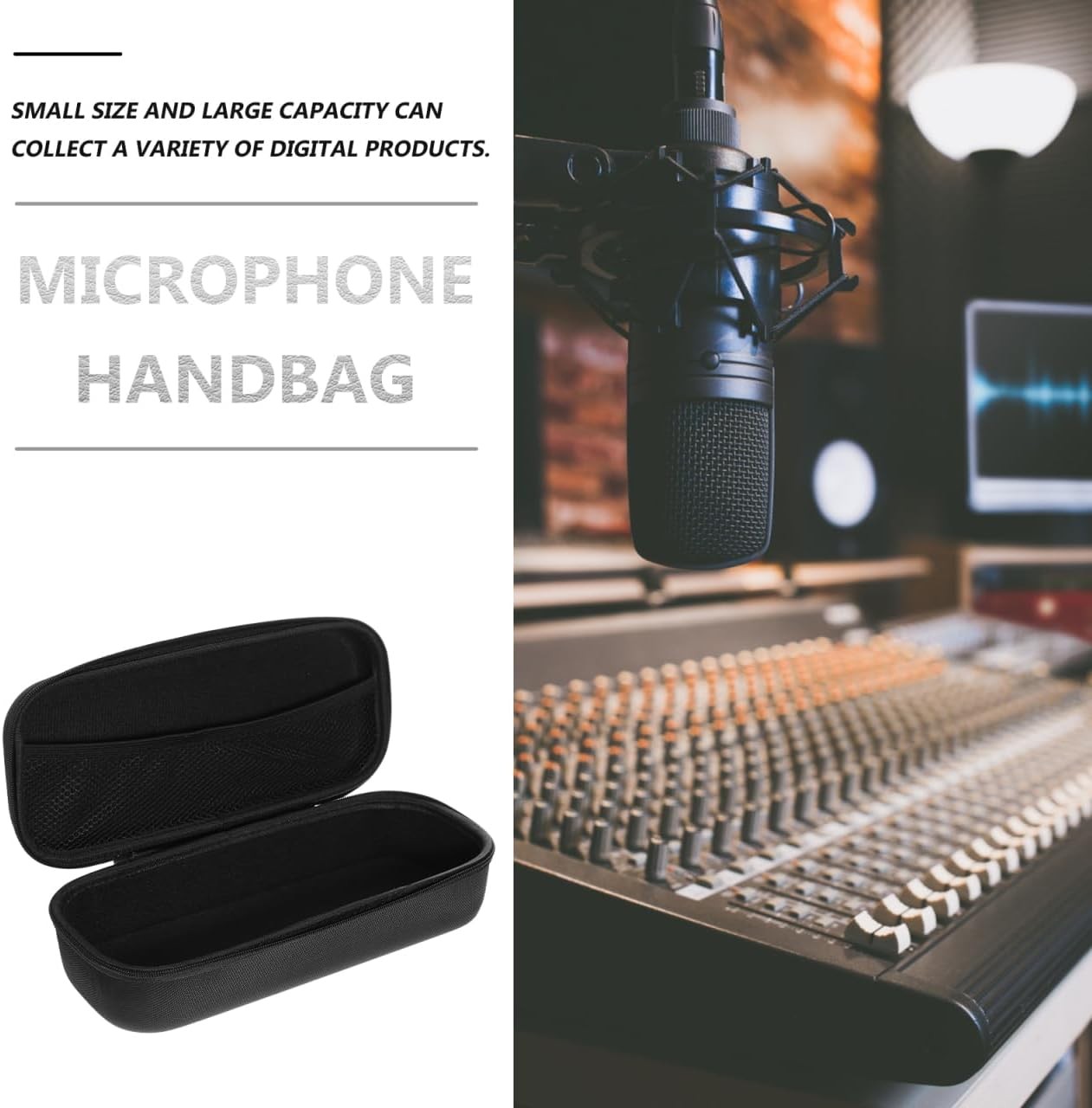 Wireless Microphone Case: Hard EVA Case for Handheld 30X14X8CM