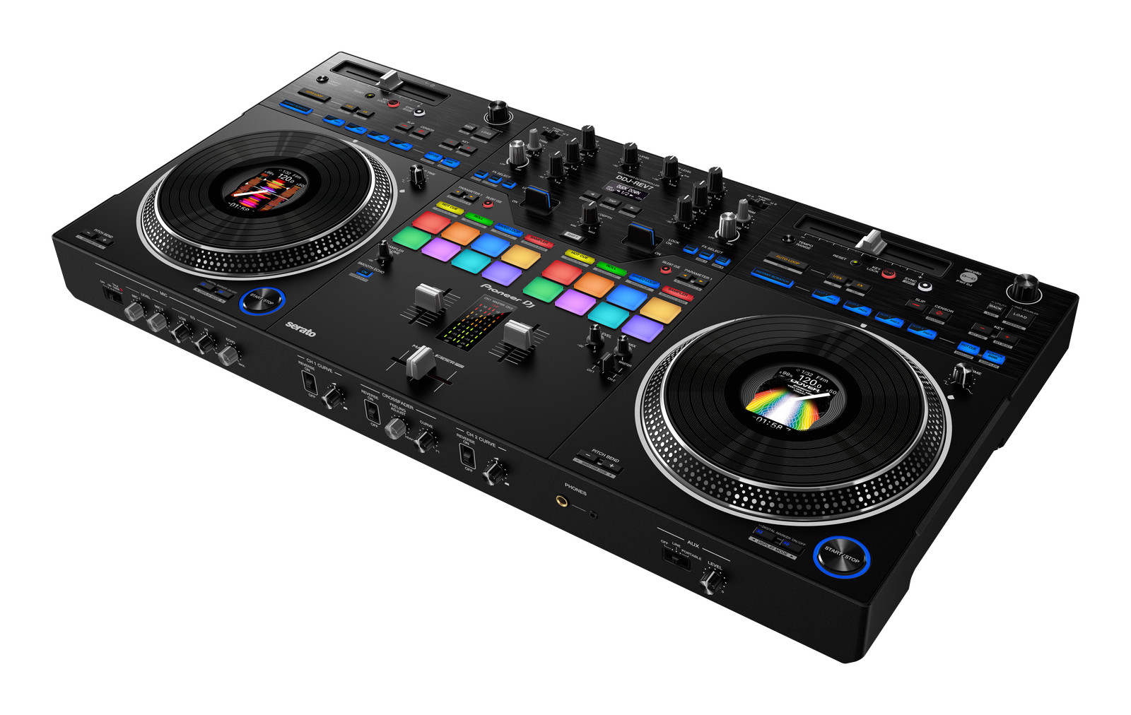 DDJ-REV7: Scratch-style 2-channel Controller with motorized wheels and on jog
