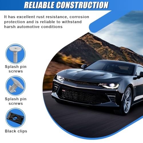 Car Engine Splash Shield Hardware Kit, Engine Lower Cover Pin Screw Bolt, 14PCS