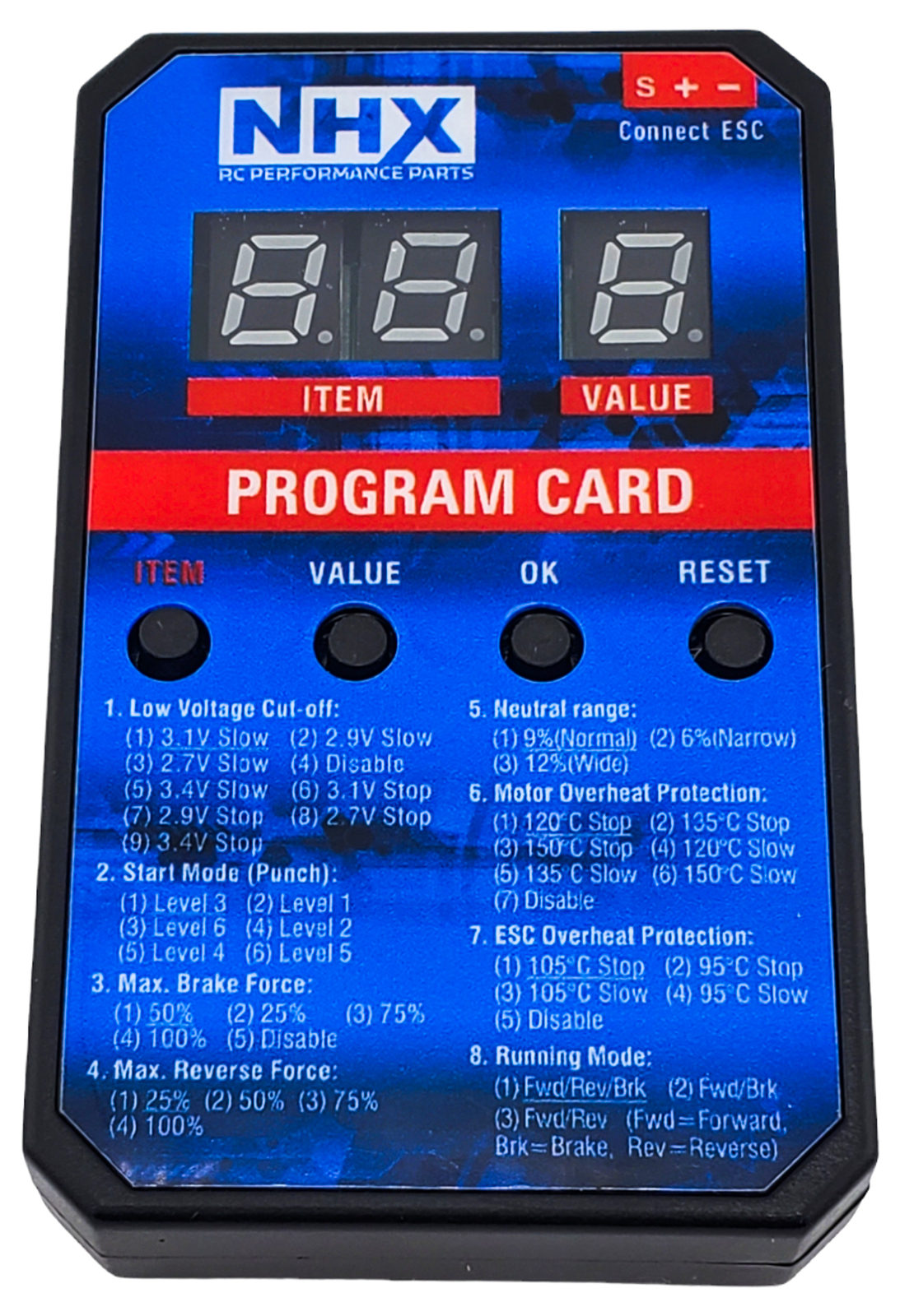 NEW NHX Programming Card for Mini 28 Pro Brushless ESC FREE US SHIP
