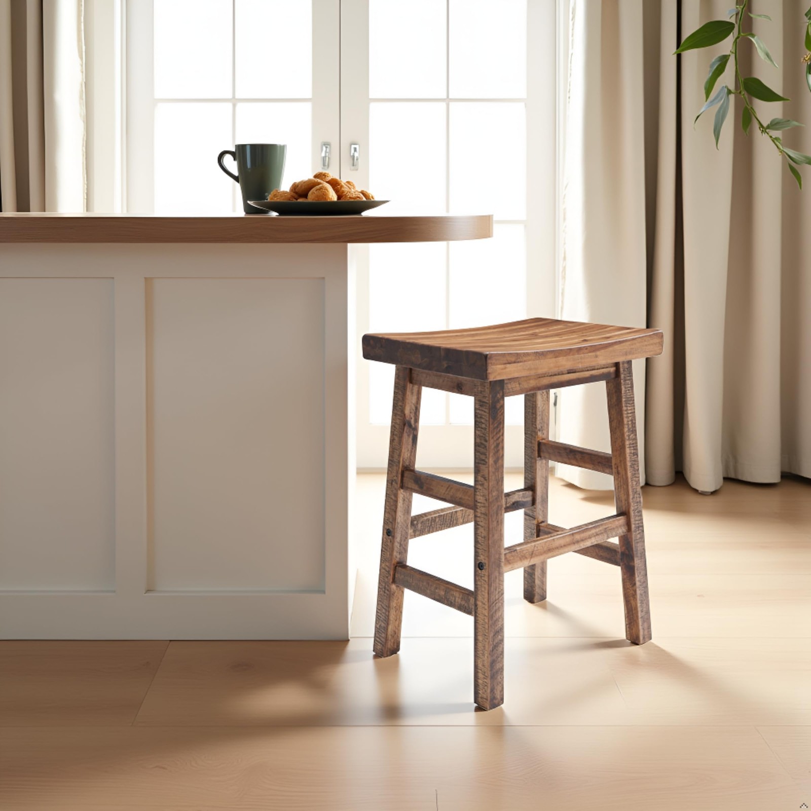 Durango 26-Inch Tall Industrial Wood Counter-Height Stool Bar Stool, Kitchen,...
