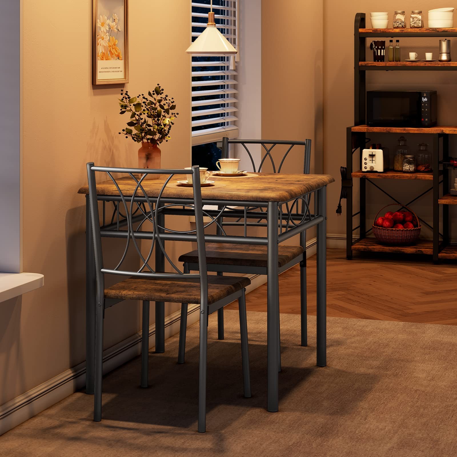 ✨Dining Room Table Sets, 3 Piece Kitchen Table & Chair Sets, Space Saving Design