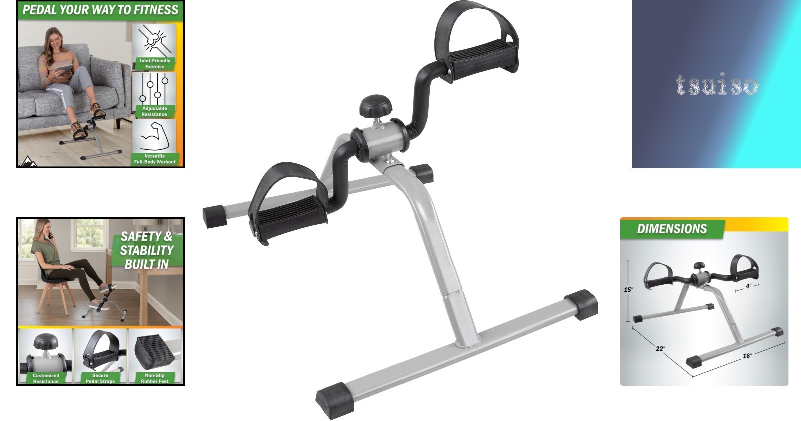 Mini Under Desk Exercise Bike - Compact, Adjustable Resistance & Calorie Tracker
