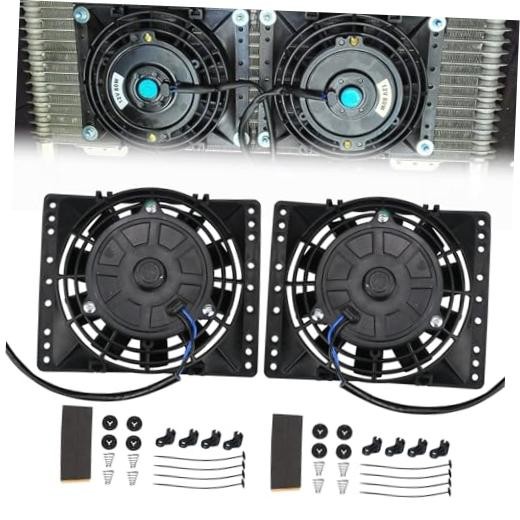 6 Inch Small Slim Push Pull Electric Cooling Fan 650CFM Radiator 6 Inch 2-Pack