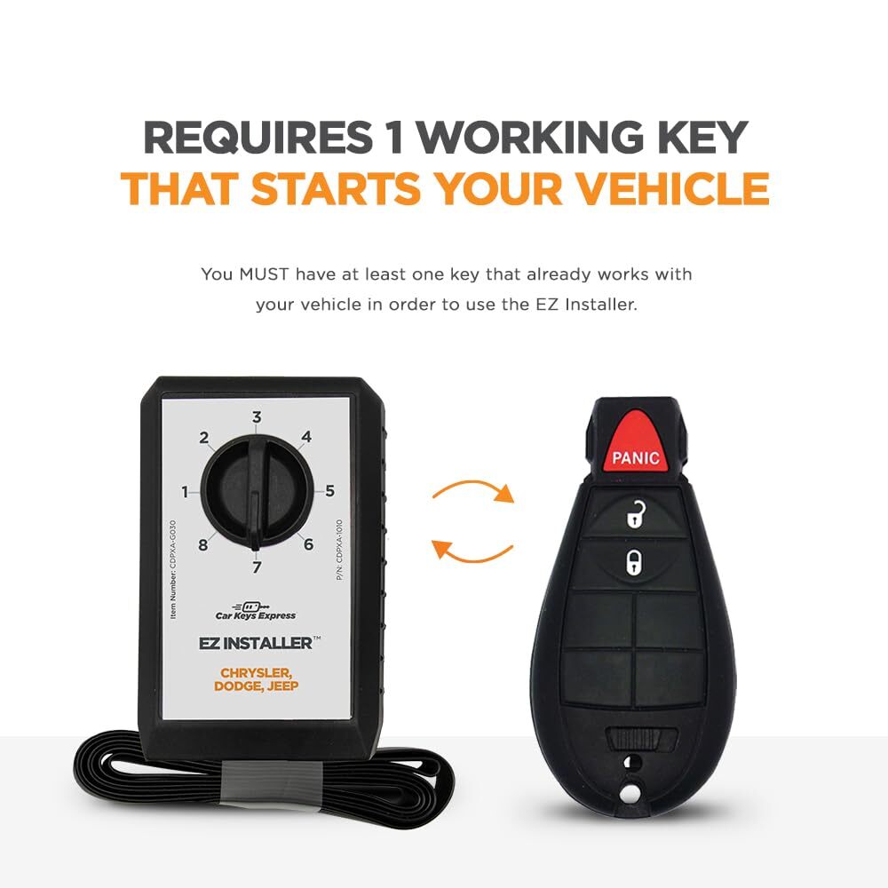 Simple Key, Key Fob and Key Programmer with Interchangeable 3 & 4 Button