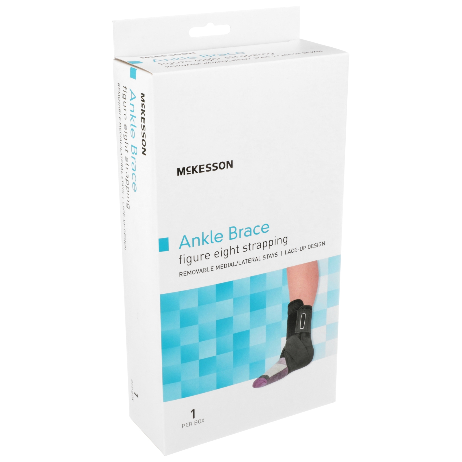 McKesson Black Ankle Brace Medium Lace-Up for the Foot 155-81-97045